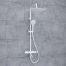 Душевая система WasserKRAFT A188.163.155.WM Thermo с термостатом Белый матовый латунь на стену