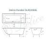 Чугунная ванна Delice Parallel 180x80 DLR220506 без отверстий под ручки и антискользящего покрытия