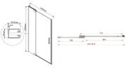 Душевая дверь Vincea Extra 100 VDP-1E9010CLB профиль Черный стекло прозрачное