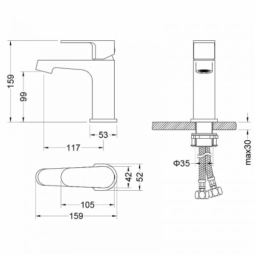 Смеситель для раковины Aquatek Оберон AQ1210CR Хром латунь