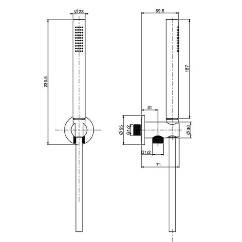 Душевой гарнитур Fima Carlo Frattini Spillo Steel F2951/4INOX цвет Нержавеющая сталь