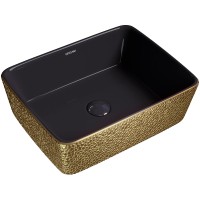 Раковина-чаша Grossman Color 48 GR-3016GBL Золото Черная фаянс накладная