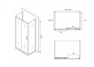 Душевой уголок Abber Schwarzer Diamant 160х80 AG30160BH-S80B-S80B профиль Черный стекло прозрачное