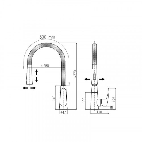 Смеситель для кухни Rav Slezak Amur AM719.5/11CMATC цвет Черный матовый Хром
