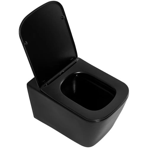 Унитаз BelBagno Ardente-C BB3202CHR-MB/BB3202SC-MB подвесной Черный матовый с сиденьем Микролифт фаянс подвесной
