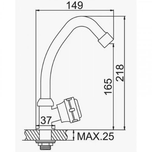 Кран для одного типа воды D-Lin D151911-2 цвет  Хром