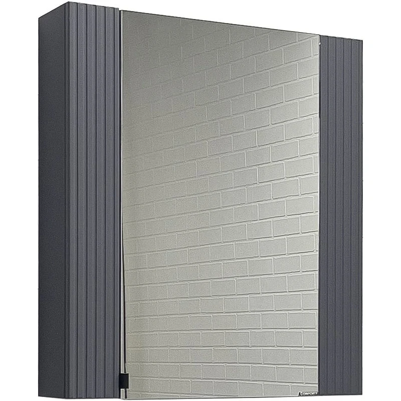 Зеркальный шкаф Comforty Лима 70 00-00004891 Антрацит МДФ / ЛДСП, стекло