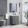 Зеркальный шкаф Comforty Лима 70 00-00004891 Антрацит МДФ / ЛДСП, стекло