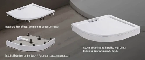 Душевой поддон из искусственного камня WeltWasser WW TRP 100 STONE-WT 100x100 10000004364 Белый