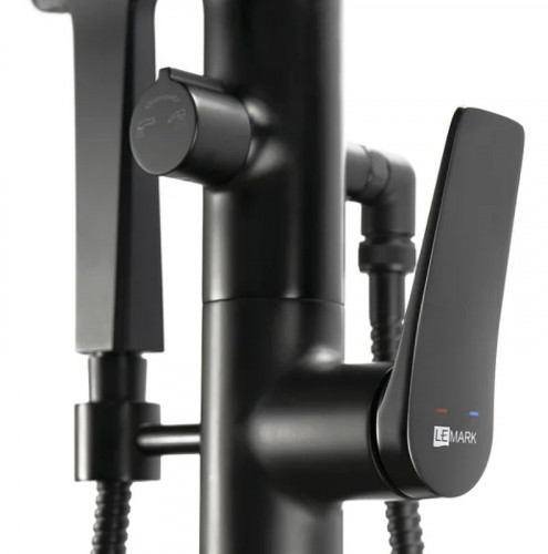 Смеситель для ванны Lemark Bronx LM3744BL Черный латунь на пол