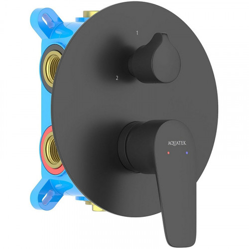 Смеситель для душа Aquatek Бетта AQ1147MB Черный матовый латунь встраиваемый