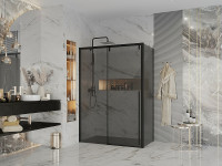 Душевой уголок Ambassador Intense 140x100 110022203IBB-100IBB профиль Черный стекло тонированное