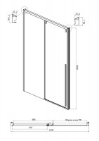 Душевой уголок Ambassador Intense 140x100 110022203IBB-100IBB профиль Черный стекло тонированное