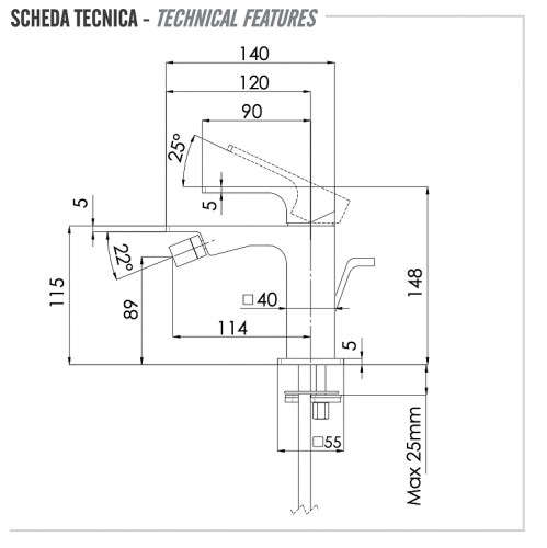 Смеситель для биде Remer Absolute AU20BG цвет Золото брашированное