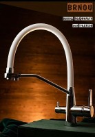 Смеситель для кухни BRNOU BR-806 Хром Белый латунь