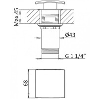 Смеситель для раковины Cezares Porta PORTA-LS1-SS
