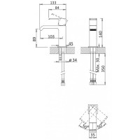 Смеситель для раковины Cezares Porta PORTA-LS1-SS