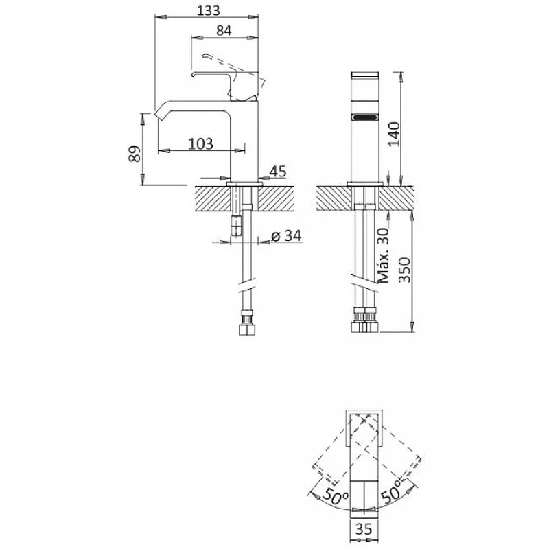Смеситель для раковины Cezares Porta PORTA-LS1-SS