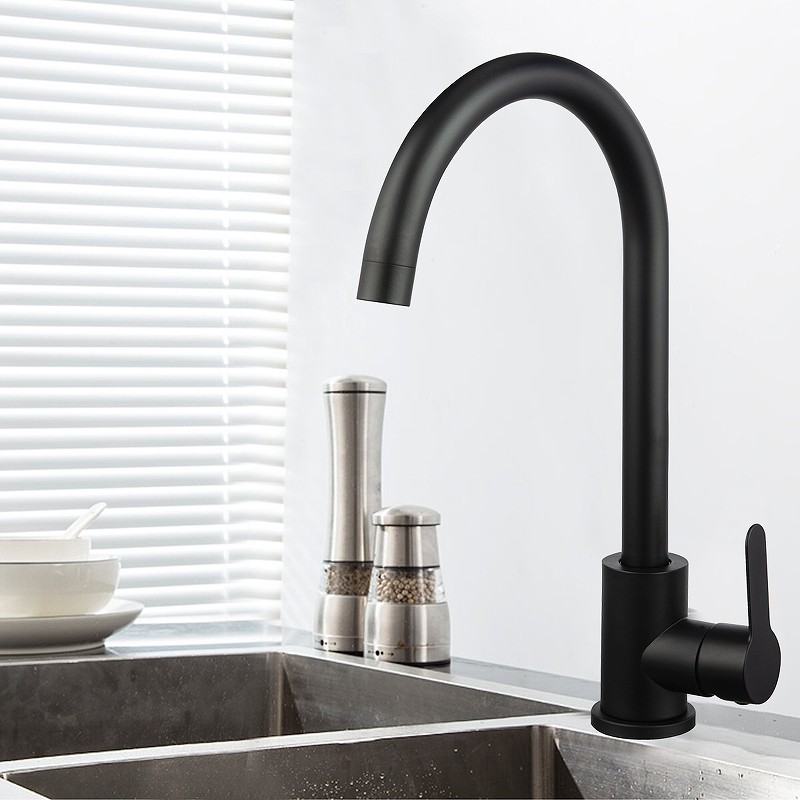 Смеситель для кухни WesnaArt Eko EKO05-110Black Черный матовый нержавеющая сталь