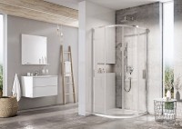 Душевой уголок Ravak Blix Slim BLSCP4-80 80x80 X3BM40C00Z1 профиль Хром стекло Transparent
