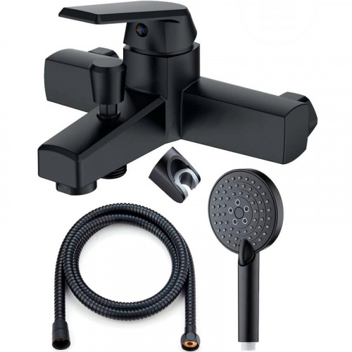 Смеситель для ванны Orange OneLife P02-300b Черный матовый на стену