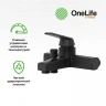 Смеситель для ванны Orange OneLife P02-300b Черный матовый на стену
