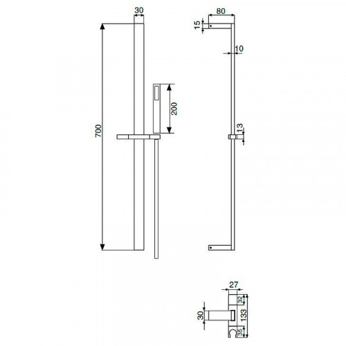 Душевая штанга Cezares Czr CZR-B-SDQ-BIO Белая матовая латунь на стену
