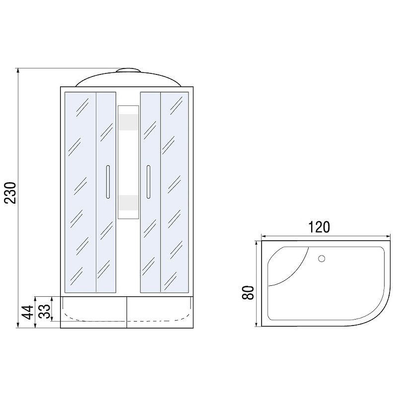 Душевая кабина River Nara XL 120x80 MT L 10000006209 с поддоном