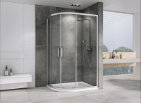 Душевой уголок Abber Schwarzer Diamant 100x90 AG01190 профиль Хром стекло прозрачное
