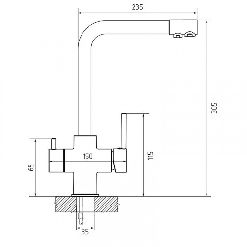 Смеситель для кухни GranFest GF-Z-5423 цвет Черный