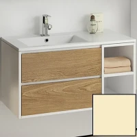 Тумба с раковиной SanVit Мэри-4 90 L kmery904 в цвете Ral подвесная Желтый глянец МДФ / ЛДСП