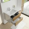Тумба с раковиной SanVit Мэри-4 90 L kmery904 в цвете Ral подвесная Желтый глянец МДФ / ЛДСП