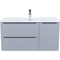 Тумба с раковиной Iddis Edifice 100 EDI10L0i95K подвесная Светло-серая МДФ / ЛДСП