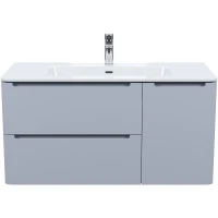 Тумба с раковиной Iddis Edifice 100 EDI10L0i95K подвесная Светло-серая МДФ / ЛДСП