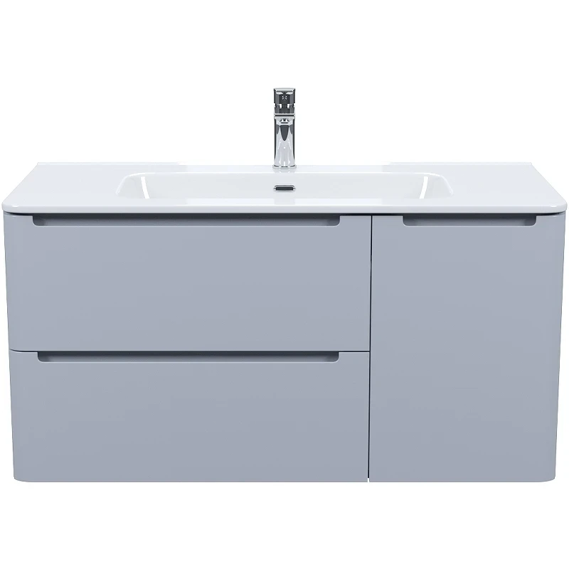 Тумба с раковиной Iddis Edifice 100 EDI10L0i95K подвесная Светло-серая МДФ / ЛДСП