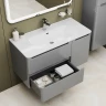 Тумба с раковиной Iddis Edifice 100 EDI10L0i95K подвесная Светло-серая МДФ / ЛДСП
