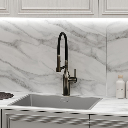 Смеситель для кухни Sancos Pride SC4011GG Вороненая сталь Черный латунь