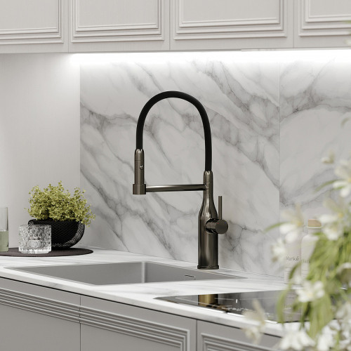 Смеситель для кухни Sancos Pride SC4011GG Вороненая сталь Черный латунь