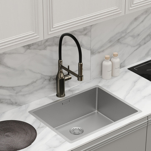 Смеситель для кухни Sancos Pride SC4011GG Вороненая сталь Черный латунь