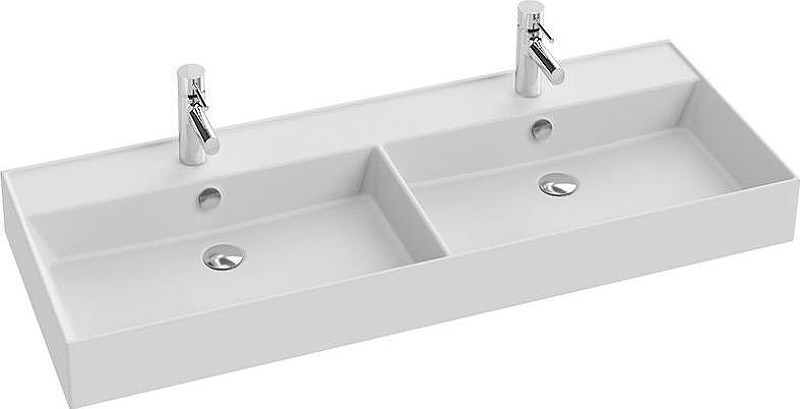 Тумба с раковиной Jacob Delafon Vivienne 120 EB1669-J5-J5+Vivienne 120 EXBL112-00 двойная подвесная цвет Белый глянцевый