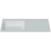Раковина Orange 130 L ST-130RAL с местом под стиральную машину Белая искусственный камень (литьевой мрамор) с местом под стиральную машину, полувстраиваемая