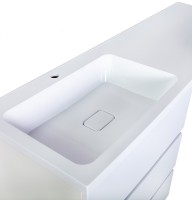 Раковина Orange 130 L ST-130RAL с местом под стиральную машину Белая искусственный камень (литьевой мрамор) с местом под стиральную машину, полувстраиваемая