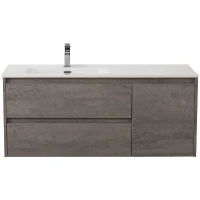 Тумба под раковину BelBagno Kraft 100 L KRAFT-1000-2C-1A-SO-CG-L подвесная Cemento Grigio МДФ / ЛДСП
