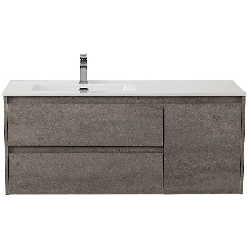Тумба под раковину BelBagno Kraft 100 L KRAFT-1000-2C-1A-SO-CG-L подвесная Cemento Grigio МДФ / ЛДСП