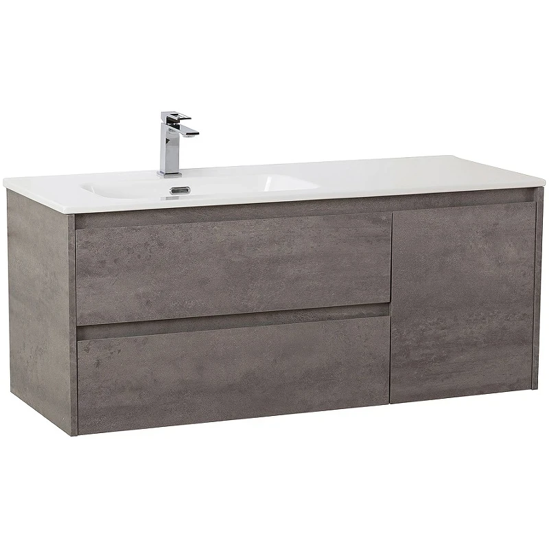 Тумба под раковину BelBagno Kraft 100 L KRAFT-1000-2C-1A-SO-CG-L подвесная Cemento Grigio МДФ / ЛДСП