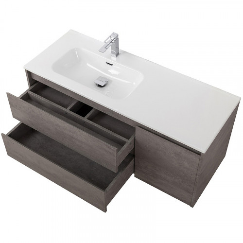 Тумба под раковину BelBagno Kraft 100 L KRAFT-1000-2C-1A-SO-CG-L подвесная Cemento Grigio МДФ / ЛДСП