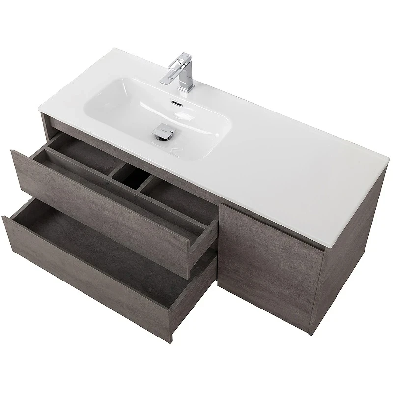 Тумба под раковину BelBagno Kraft 100 L KRAFT-1000-2C-1A-SO-CG-L подвесная Cemento Grigio МДФ / ЛДСП