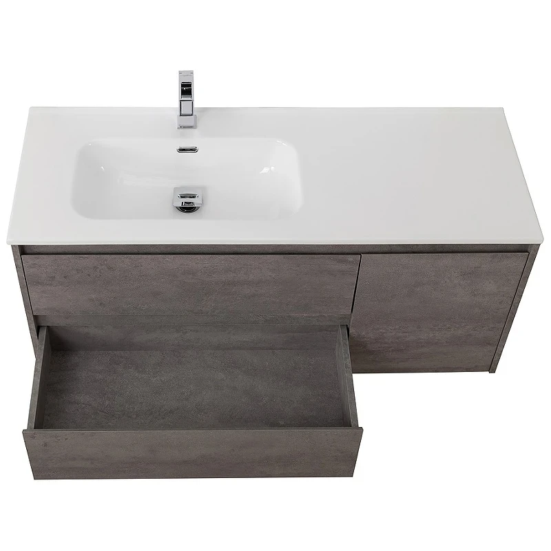 Тумба под раковину BelBagno Kraft 100 L KRAFT-1000-2C-1A-SO-CG-L подвесная Cemento Grigio МДФ / ЛДСП