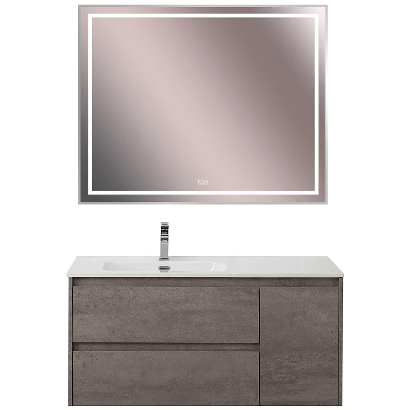 Тумба под раковину BelBagno Kraft 100 L KRAFT-1000-2C-1A-SO-CG-L подвесная Cemento Grigio МДФ / ЛДСП
