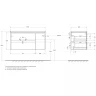Тумба под раковину BelBagno Kraft 100 L KRAFT-1000-2C-1A-SO-CG-L подвесная Cemento Grigio МДФ / ЛДСП